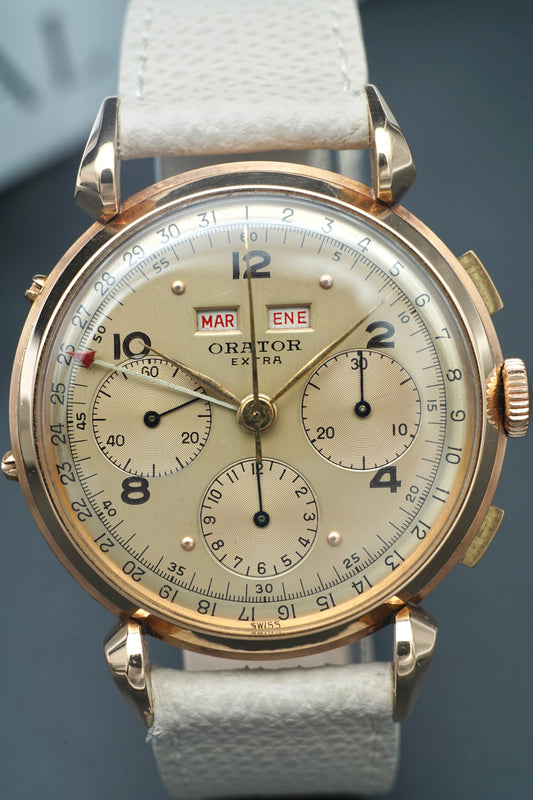 Orator Extra Chronograph Triple Date Valjoux 72C - Rose Gold