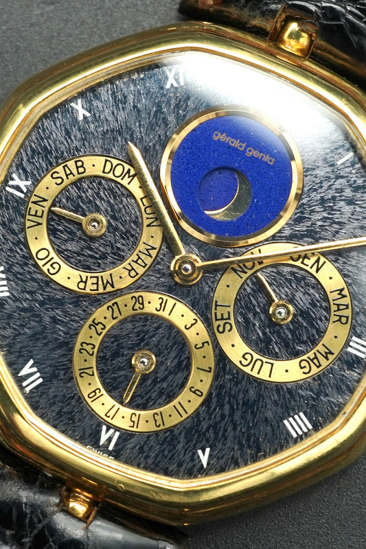 Gerald Genta Perpetual Calendar Moonphase - Gold 18kt Amazing dial
