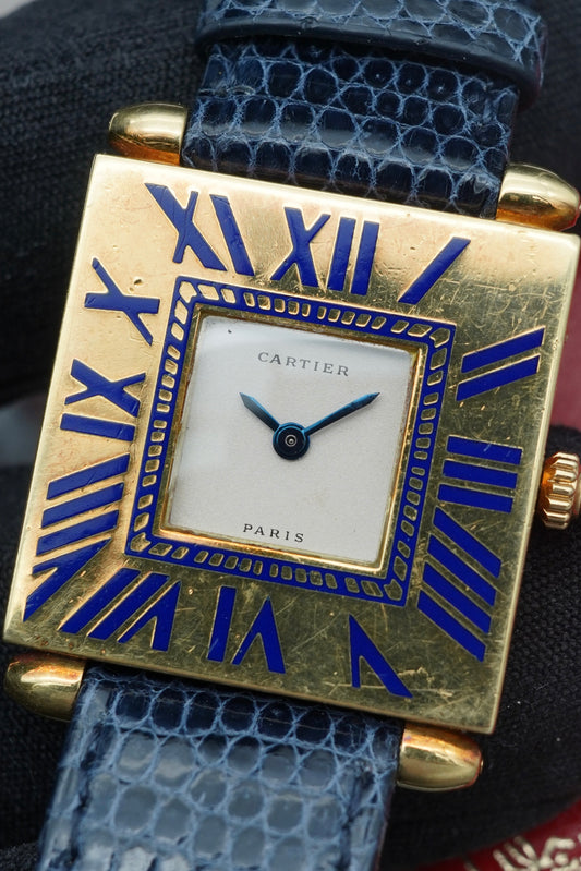 Cartier Tank Obus Yellow Gold Vintage Watch – Rare Roman Dial