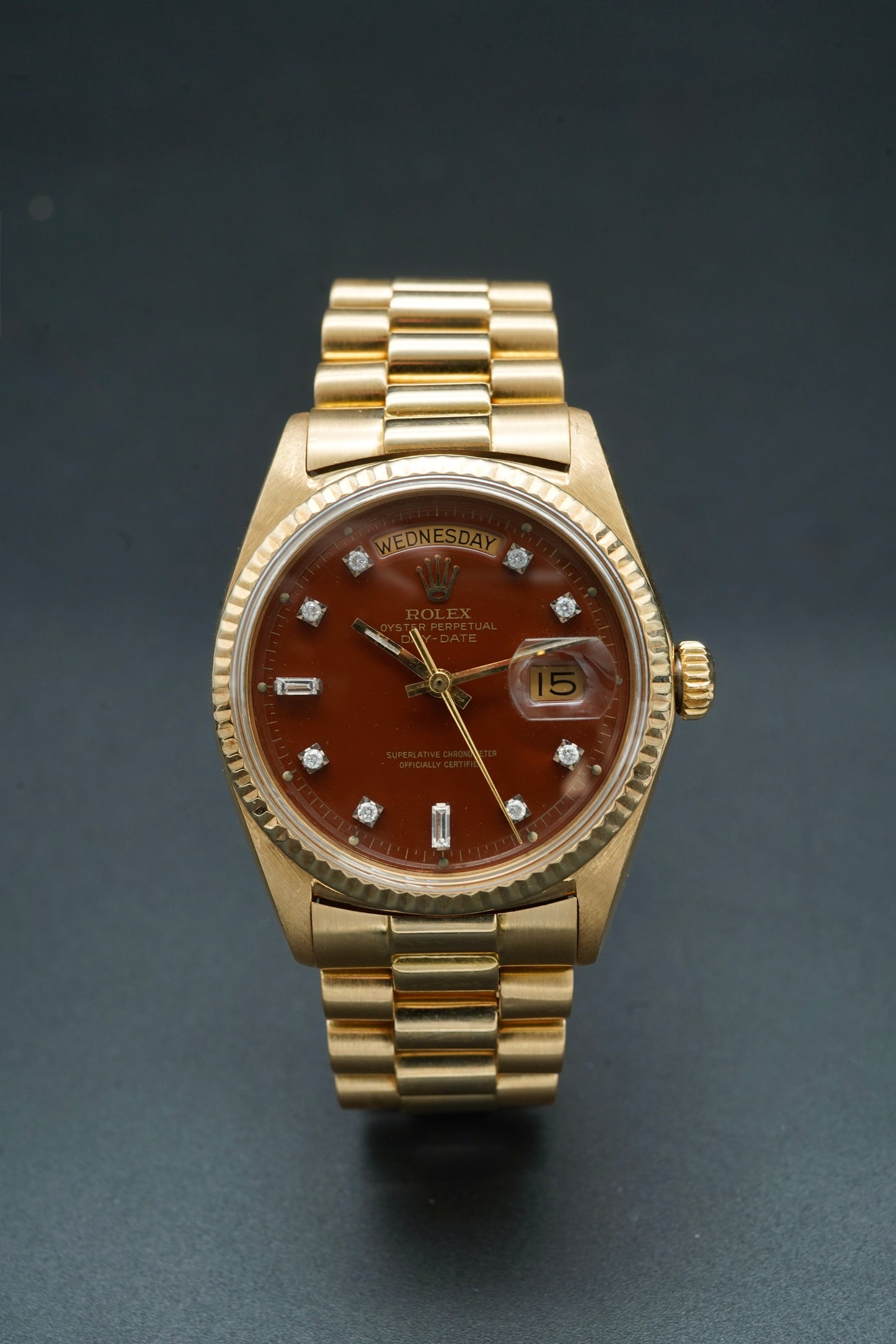 Rolex Day-Date 1803 Oxblood with diamonds