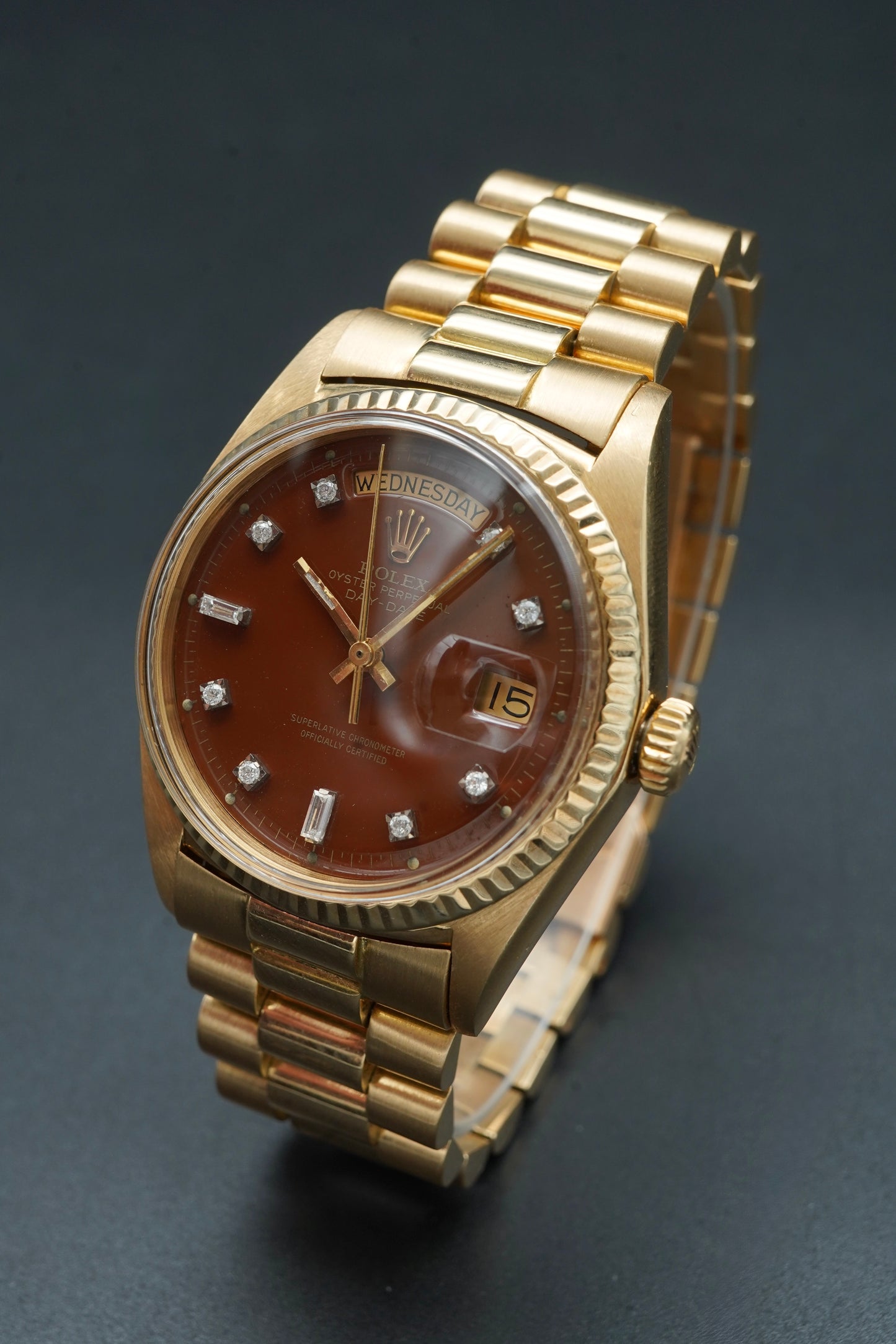 Rolex Day-Date 1803 Oxblood with diamonds