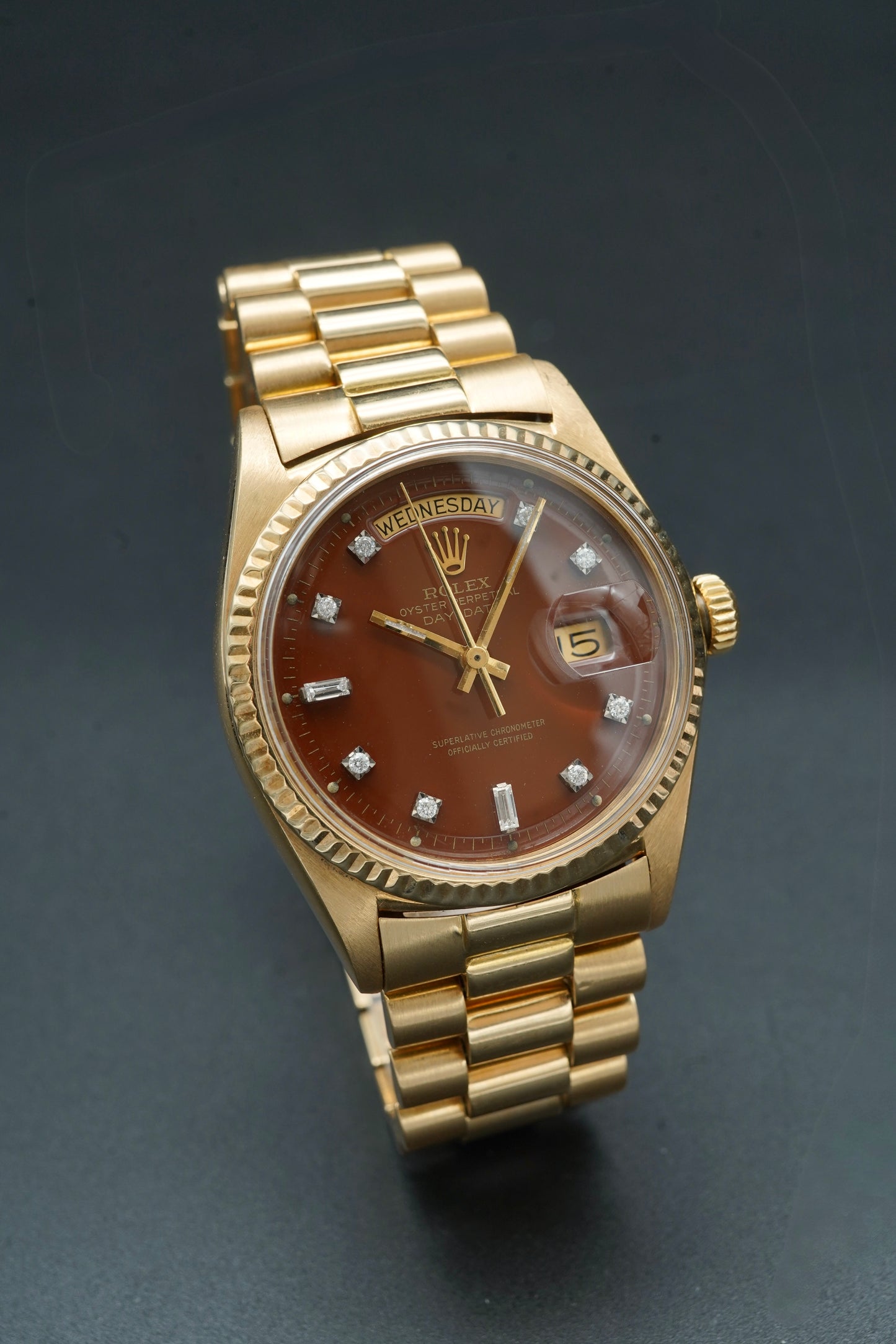 Rolex Day-Date 1803 Oxblood with diamonds