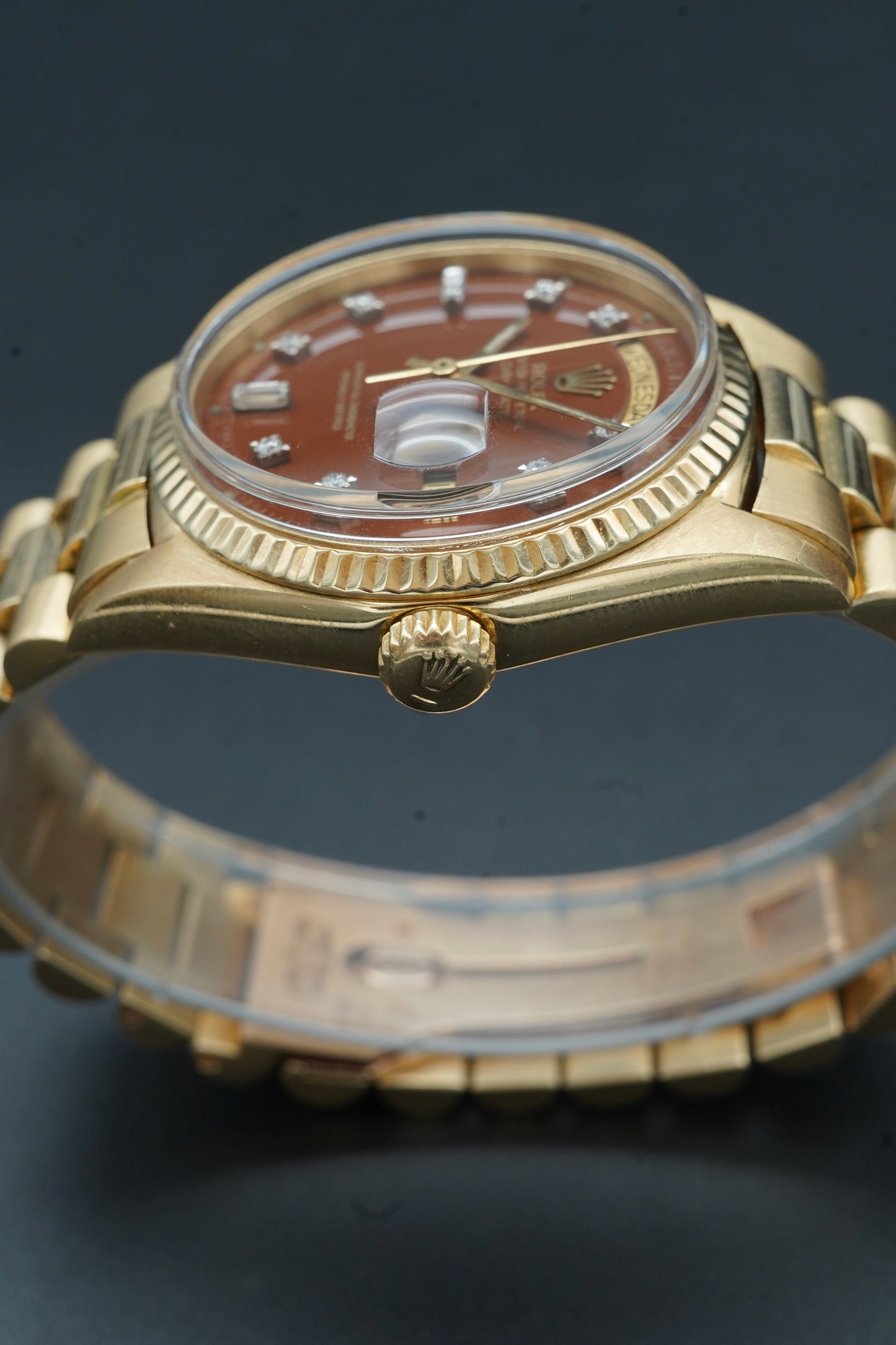 Rolex Day-Date 1803 Oxblood with diamonds