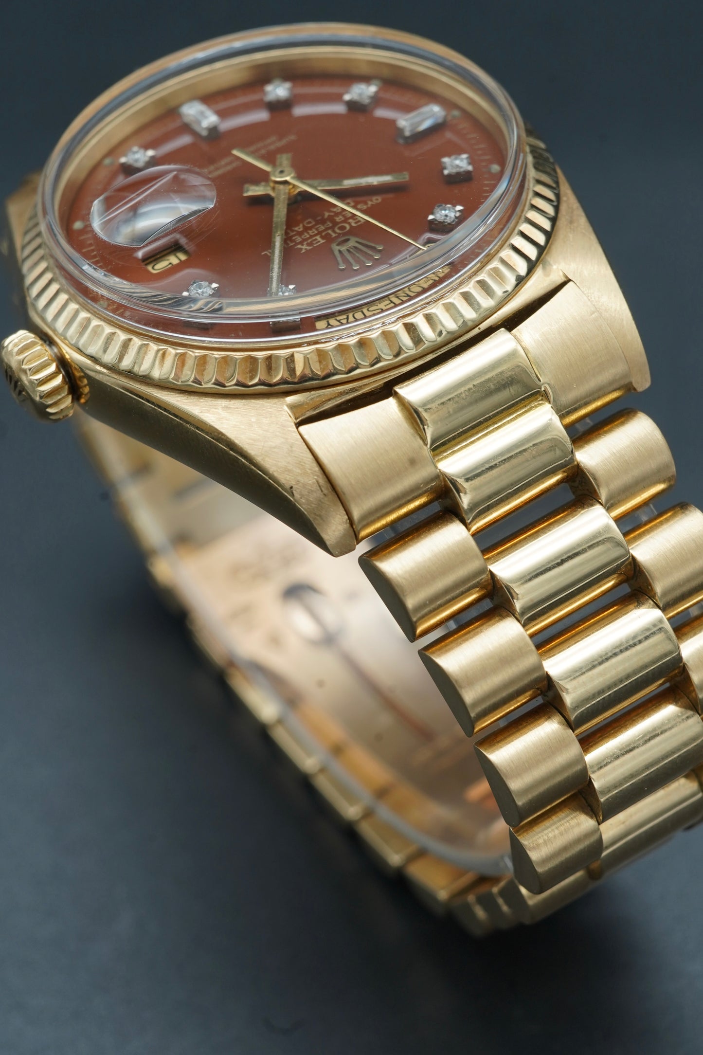 Rolex Day-Date 1803 Oxblood with diamonds