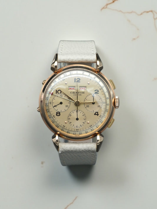 Orator Extra Chronograph Triple Date Valjoux 72C - Rose Gold