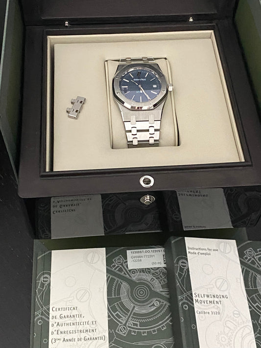 Audemars Piguet 15300 - Blue dial - Full set - Perfect condition
