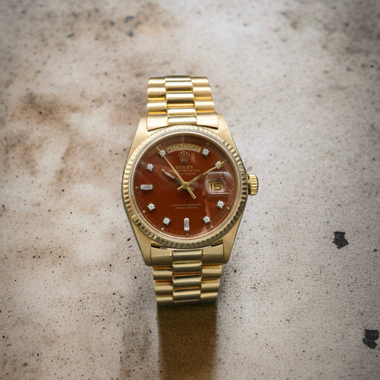 Rolex Day-Date 1803 Oxblood with diamonds
